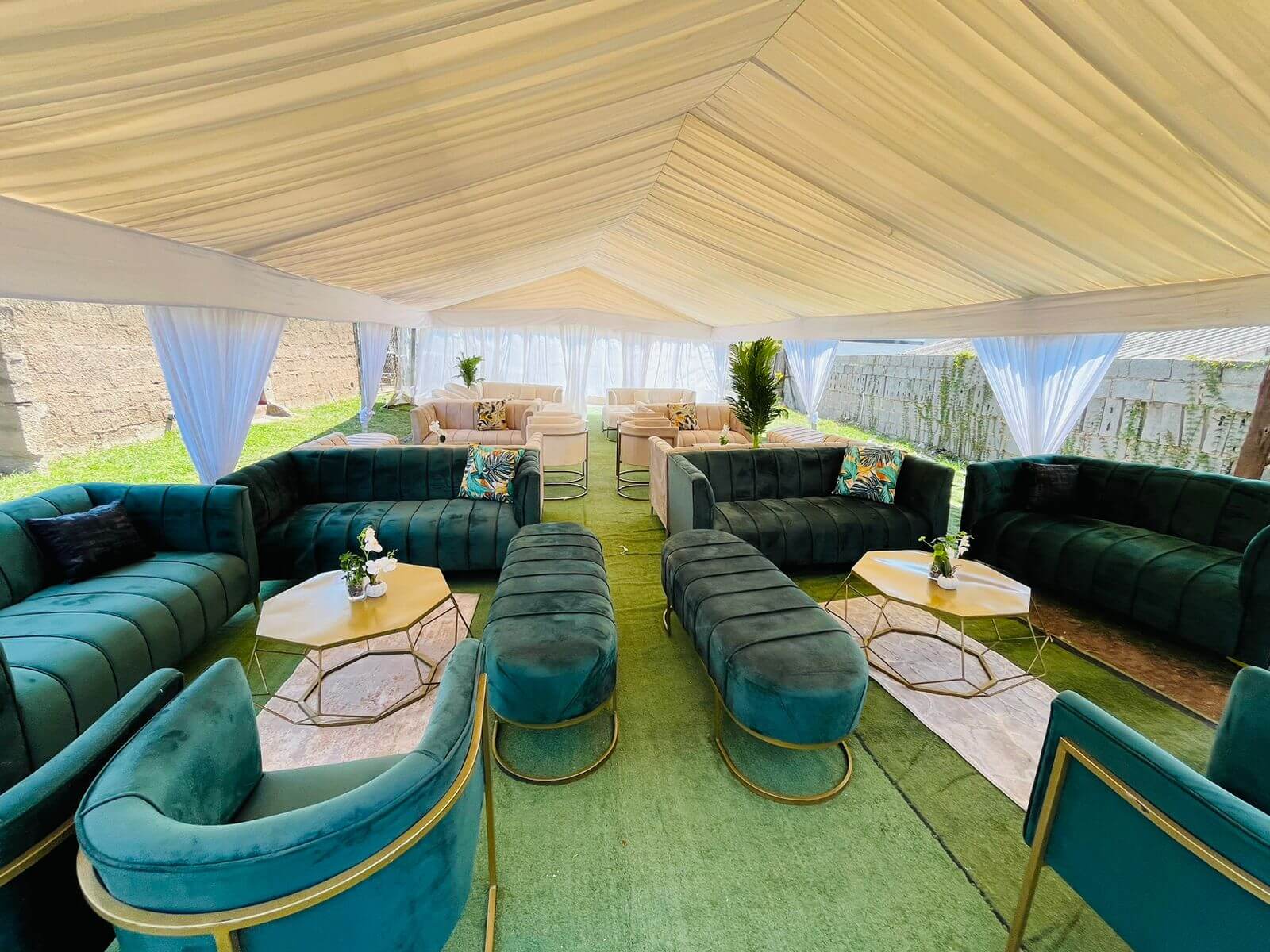 Interior Cabana Tent setup